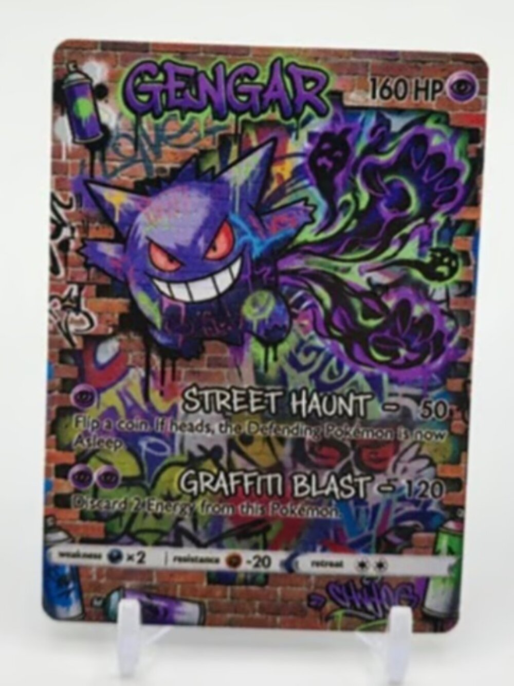GENGAR Fan-Art READ DISCRIPTION: HOLO GENGAR Card GENGAR Pokemon Card p1